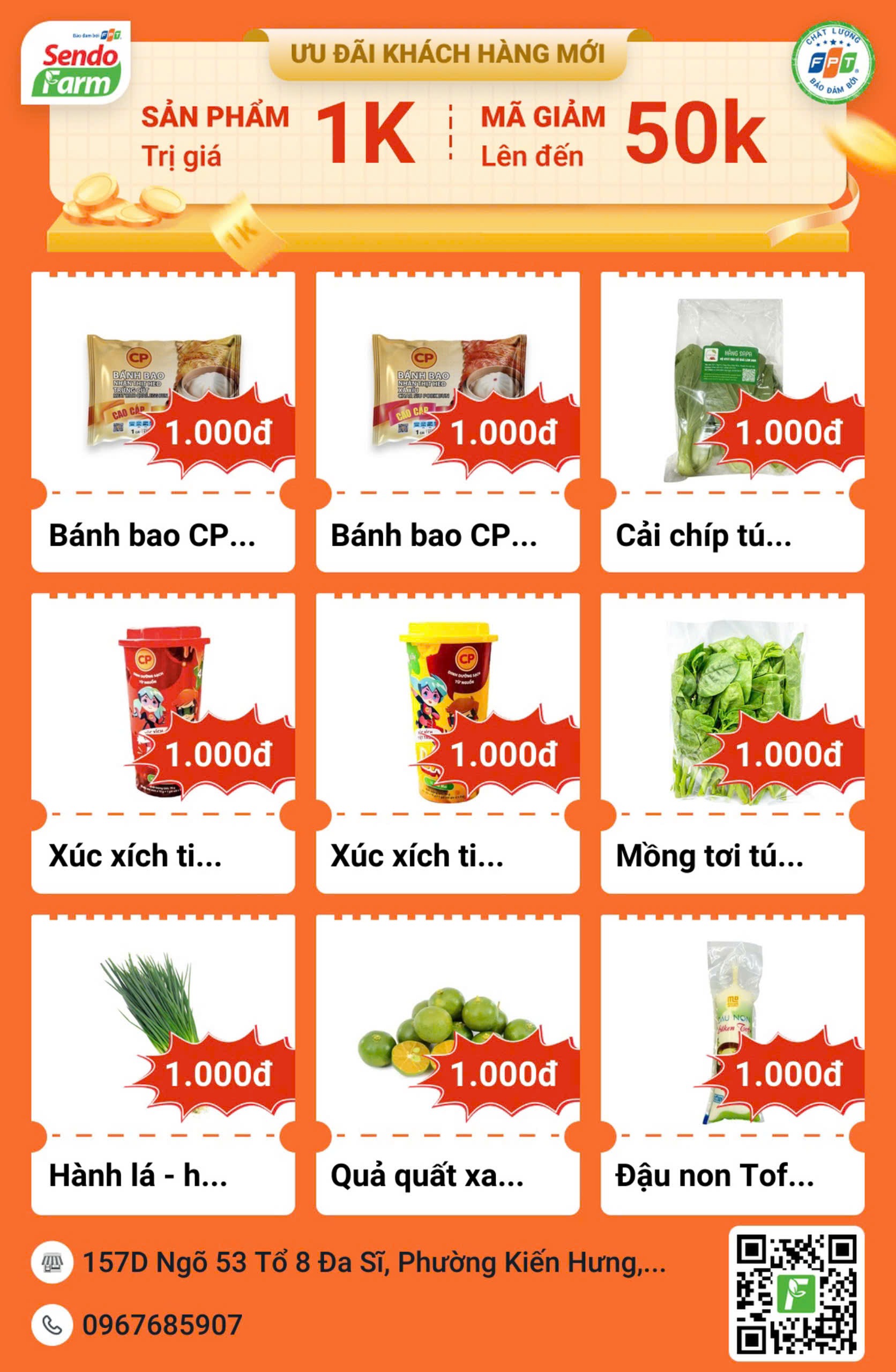 Mua thực phẩm 1k sendo farm
